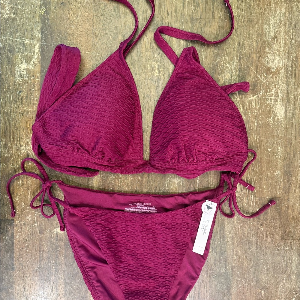 Victoria's Secret pink Ruffled Bikini Swimwear